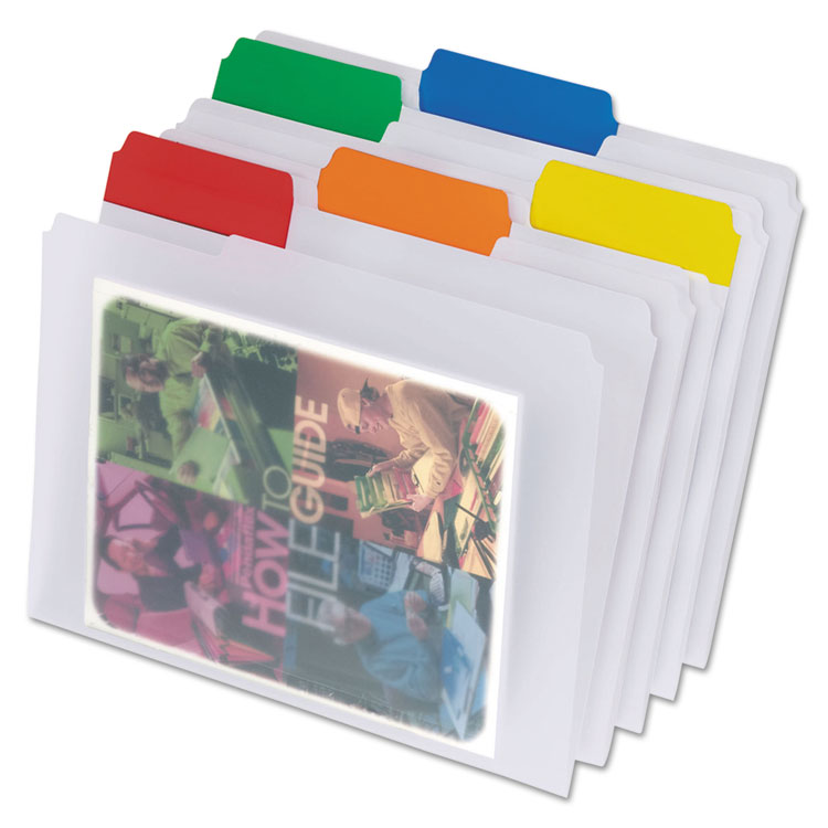 Pendaflex Poly File Folders, 1/3-Cut Tabs: Assorted, Letter Size, Clear, 25/Box (PFX55702)