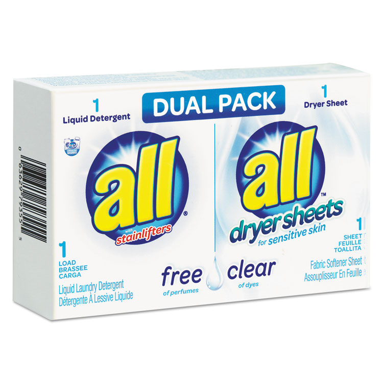 VEND-RITE MANUFACTURING CO Free Clear HE Liquid Laundry Detergent/Dryer Sheet Dual Vend Pack, 100/Carton (VEN2979355)