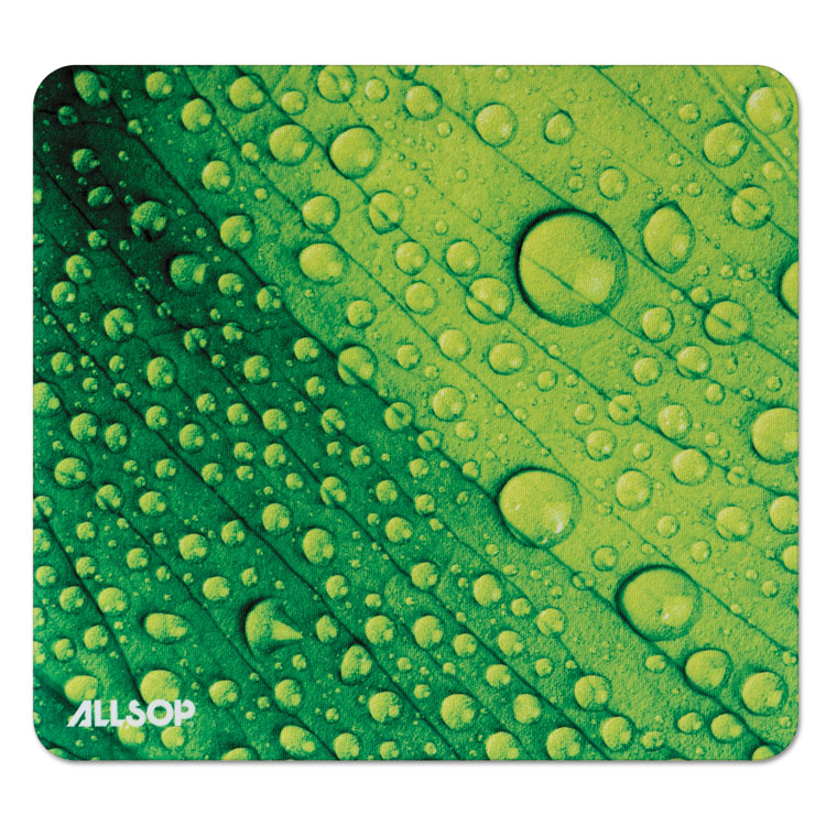 Allsop Naturesmart Mouse Pad, 8.5 x 8, Leaf Raindrop Design (ASP31624)