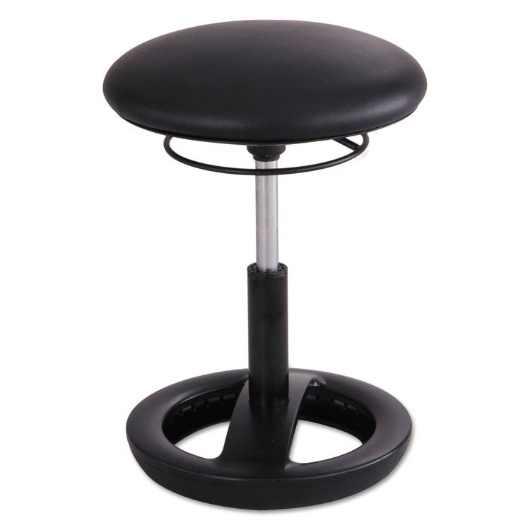 Safco Twixt Desk Height Ergonomic Stool, Supports Up to 250 lb, 22.5" Seat Height, Black Seat, Black Base (SAF3000BV)