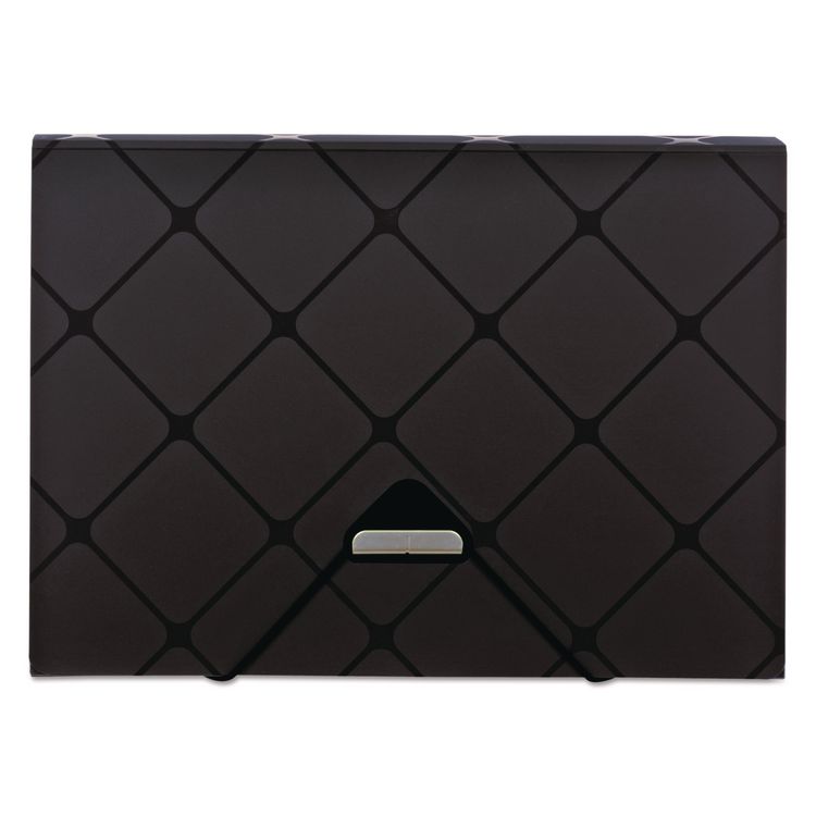 Pendaflex Poly Expanding File, 1.5" Expansion, 13 Sections, Cord/Hook Closure, 1/12-Cut Tabs, Letter Size, Black (PFX39624BLA)