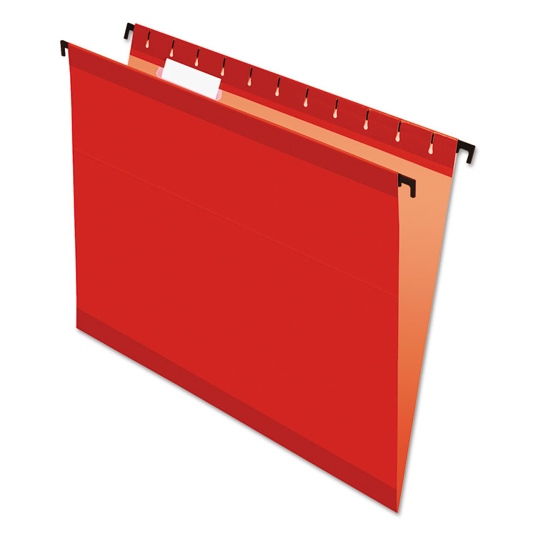Pendaflex SureHook Hanging Folders, Letter Size, 1/5-Cut Tabs, Red, 20/Box (PFX615215RED)
