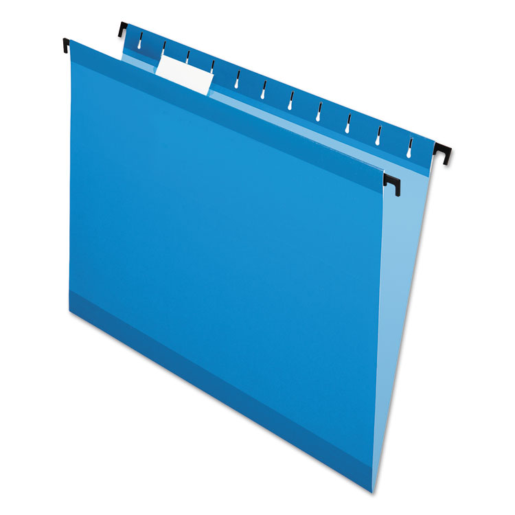 Pendaflex SureHook Hanging Folders, Letter Size, 1/5-Cut Tabs, Blue, 20/Box (PFX615215BLU)