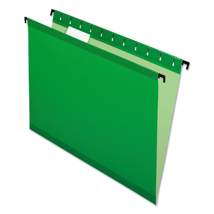 Pendaflex SureHook Hanging Folders, Letter Size, 1/5-Cut Tabs, Bright Green, 20/Box (PFX615215BGR)