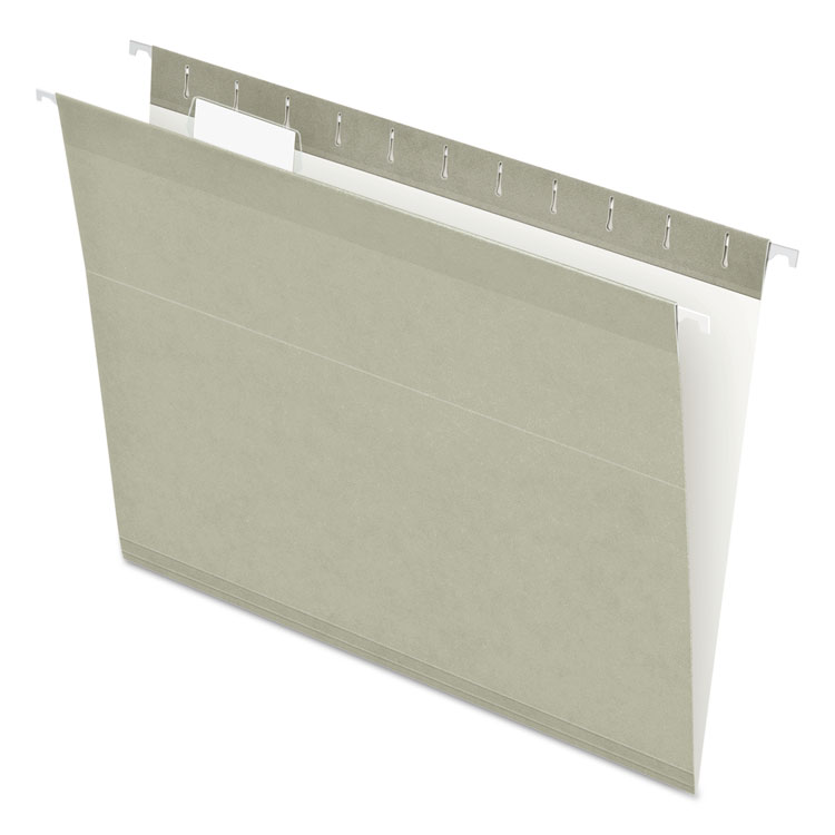 Pendaflex Colored Reinforced Hanging Folders, Letter Size, 1/5-Cut Tabs, Gray, 25/Box (PFX415215GRA)