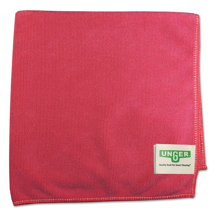 Unger SmartColor MicroWipes 4000, Heavy-Duty, 16 x 15, Red, 10/Pack (UNGMF40R)