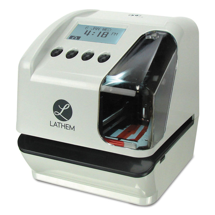 Lathem Time LT5000 Electronic Time and Date Stamp, Digital Display, Cool Gray (LTHLT5000)