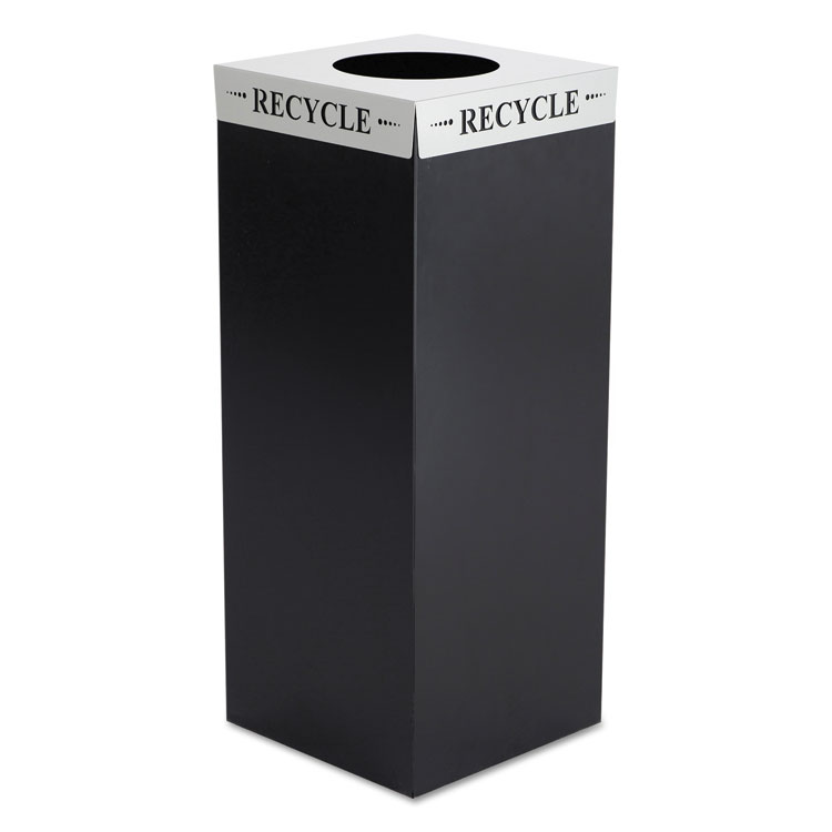 Safco Square-Fecta Lid, Recycle, 15.5w x 15.5d x 3h, Silver (SAF2990RE)