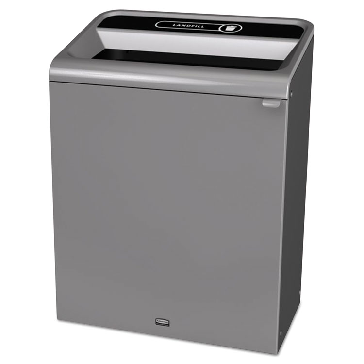 Rubbermaid Commercial Configure Indoor Recycling Waste Receptacle, 45 gal, Metal, Gray (RCP1961507)