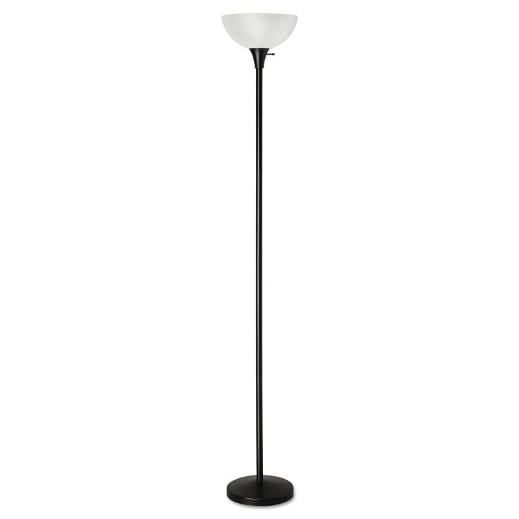 Alera Floor Lamp, 71" High, Translucent Plastic Shade, 11.25w x 11.25d x 71h, Matte Black (ALELMPF72B)