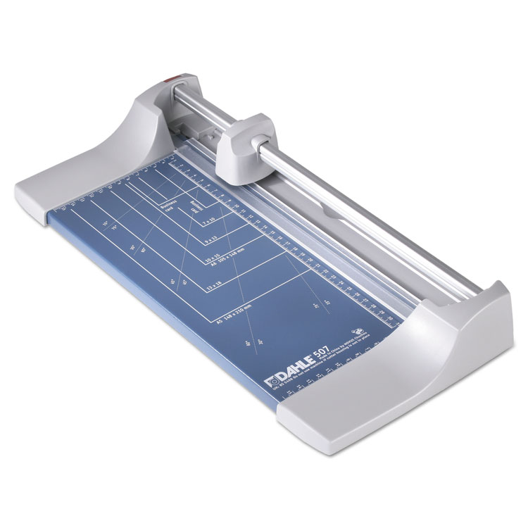 Dahle Rolling/Rotary Paper Trimmer/Cutter, 7 Sheets, 12" Cut Length, Metal Base, 8.25 x 17.38 (DAH507)