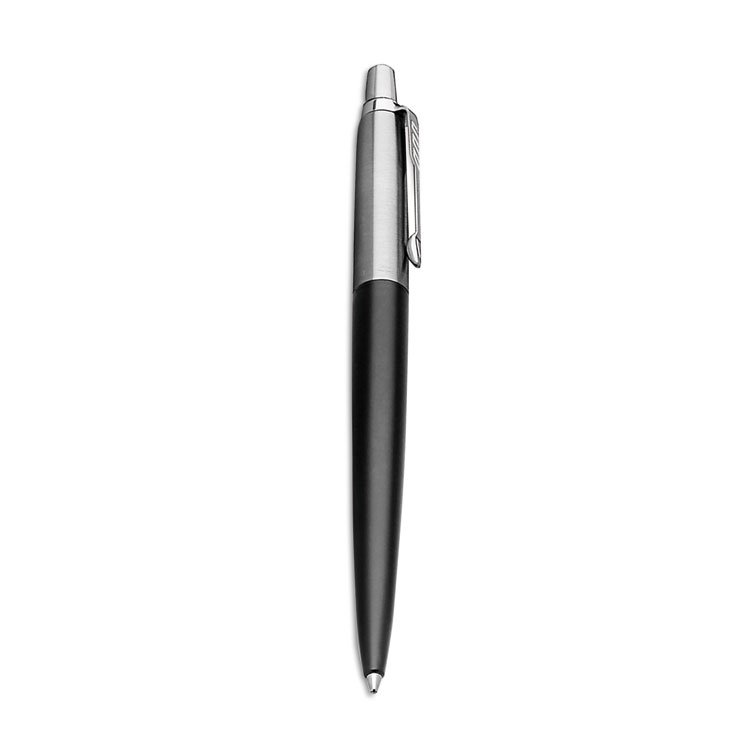 Parker Jotter Bond Street Ballpoint Pen, Retractable, Medium 1 mm, Blue Ink, Black/Chrome Barrel (PAR1953184)