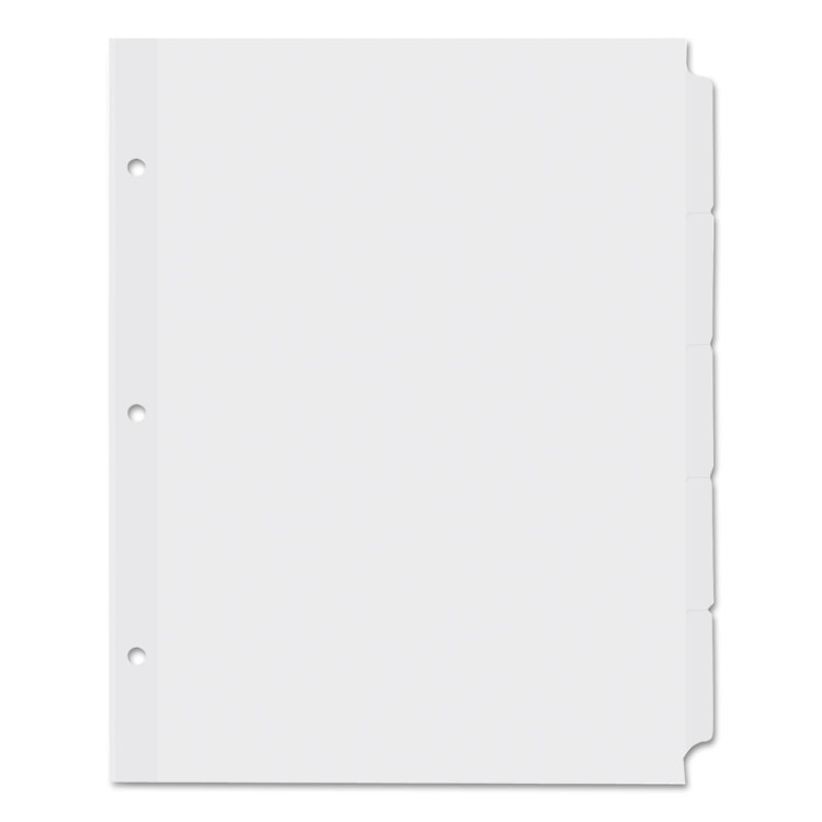 Universal Self-Tab Index Dividers, 5-Tab, 11 x 8.5, White, 36 Sets (UNV20835)
