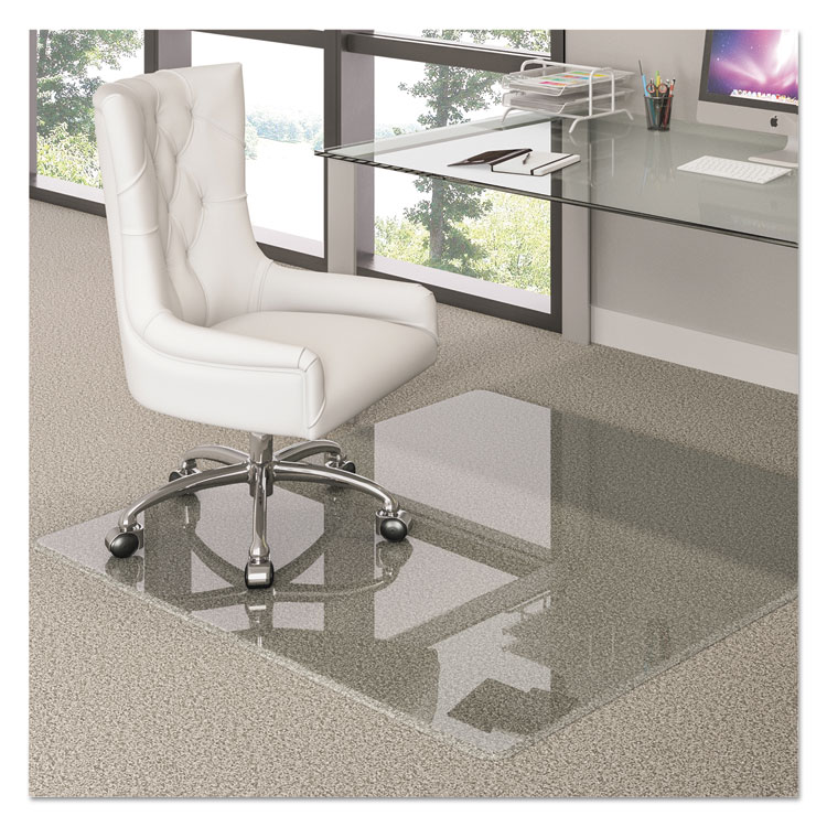 deflecto Premium Glass All Day Use Chair Mat - All Floor Types, 48 x 60, Rectangular, Clear (DEFCMG70434860)