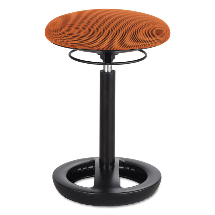 Safco Twixt Desk Height Ergonomic Stool, Supports Up to 250 lb, 22.5" Seat Height, Orange Seat, Black Base (SAF3000OR)