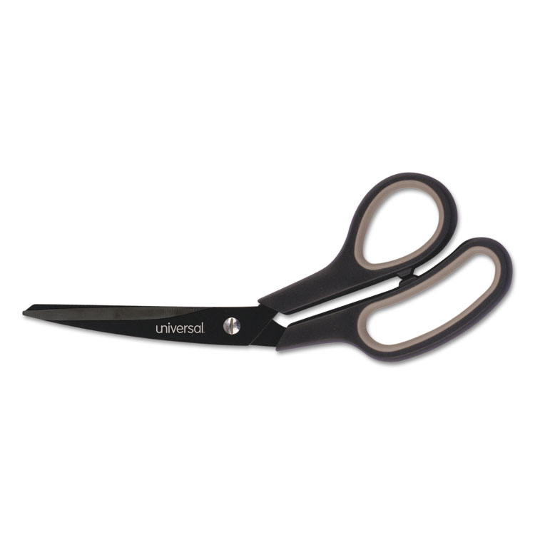 Universal Industrial Carbon Blade Scissors, 8" Long, 3.5" Cut Length, Crane-Style Black/Gray Handle (UNV92022)