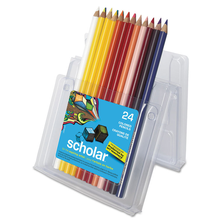 Prismacolor Scholar Colored Pencil Set, 3 mm, 2B, Assorted Lead and Barrel Colors, 24/Pack (SAN92805)