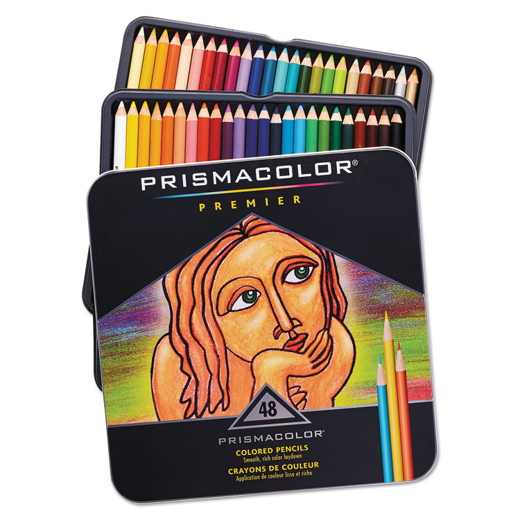 Prismacolor Premier Colored Pencil, 3 mm, 2B, Assorted Lead and Barrel Colors, 48/Set (SAN3598THT)
