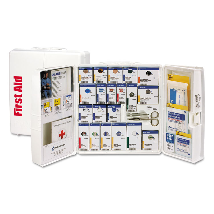 First Aid Only SmartCompliance General Business First Aid Station, 50 People, 202 Pieces, Plastic Case (FAO90580021)
