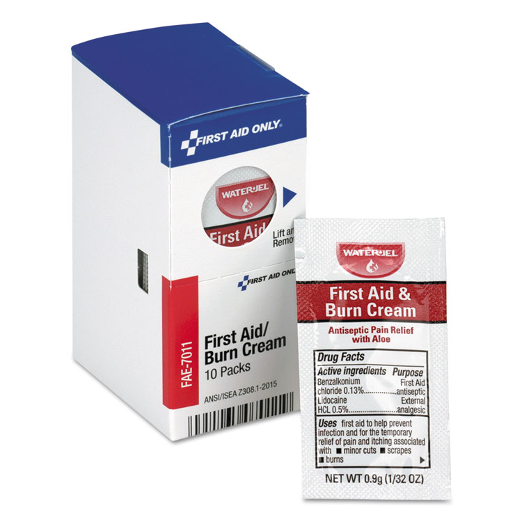 First Aid Only SmartCompliance Burn Cream, 0.9 g Packet, 10/Box (FAOFAE7011)