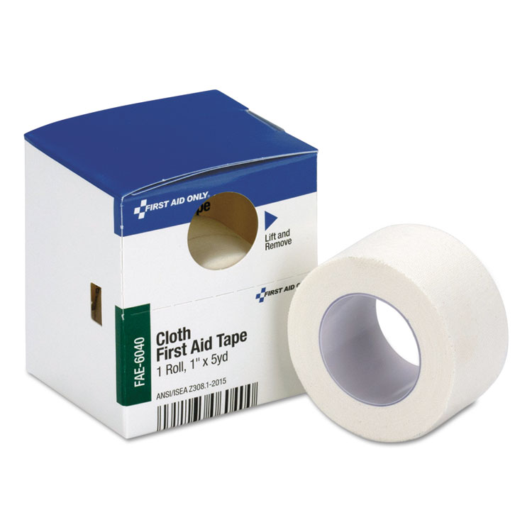 First Aid Only First Aid Tape, Acrylic/Cloth, 1" x 5 yds, White (FAOFAE6040)