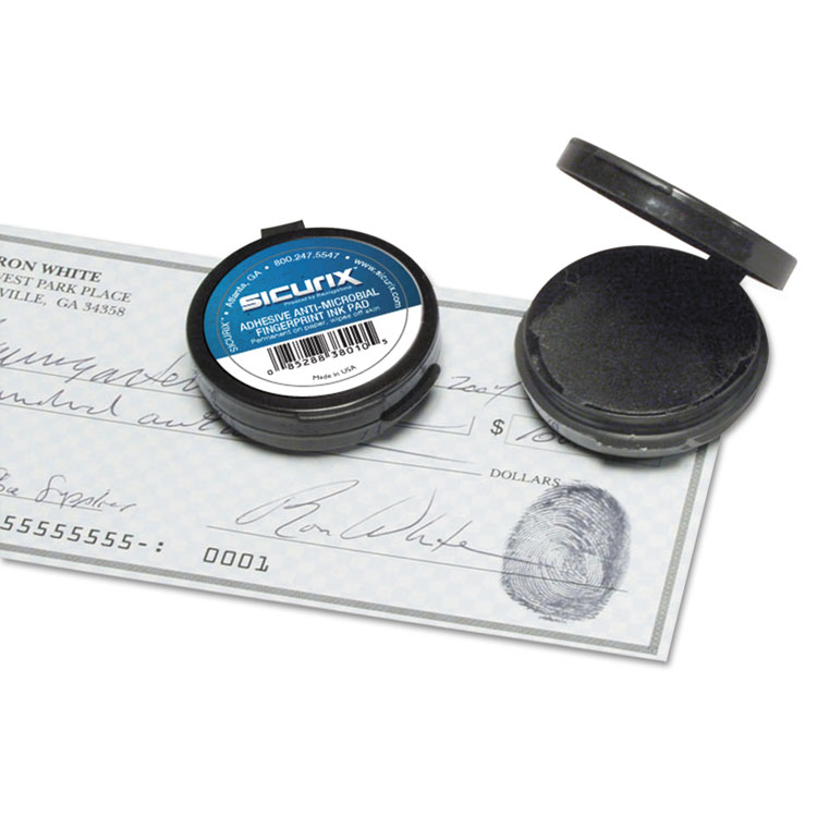 SICURIX Fingerprint Ink Pad, 1.5" Diameter, Black (BAU38010)