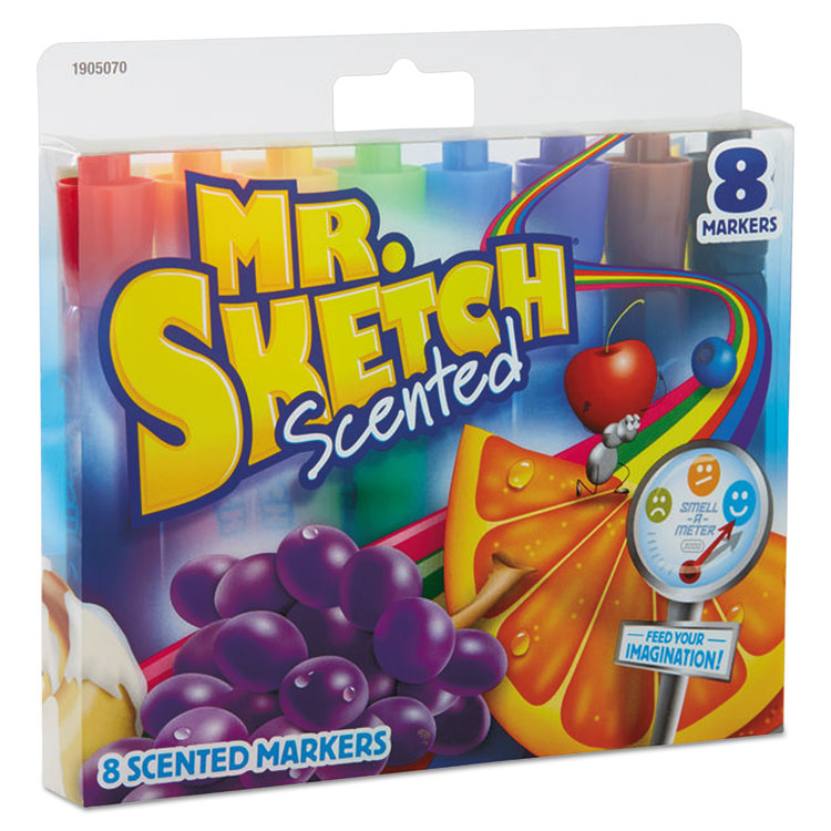 Mr. Sketch Scented Watercolor Marker, Broad Chisel Tip, Assorted Colors, 8/Set (SAN1905070)