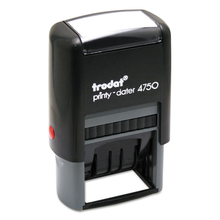 Trodat Printy Economy 5-in-1 Date Stamp, Self-Inking, 1.63" x 1", Blue/Red (USSE4756)