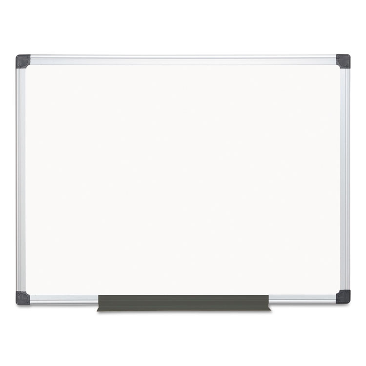 MasterVision Value Lacquered Steel Magnetic Dry Erase Board, 48" x 36", White Surface, Satin Aluminum Frame (BVCMA0507170)