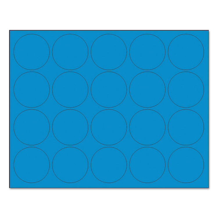 MasterVision Heavy-Duty Board Magnets, Circles, 0.75" Diameter, Blue, 20/Pack (BVCFM1601)