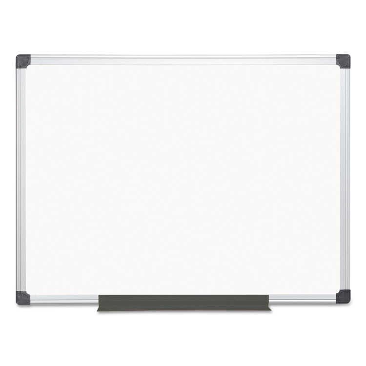 MasterVision Value Melamine Dry Erase Board, 36" x 48", White Surface, Satin Aluminum Frame (BVCMA0512170MV)