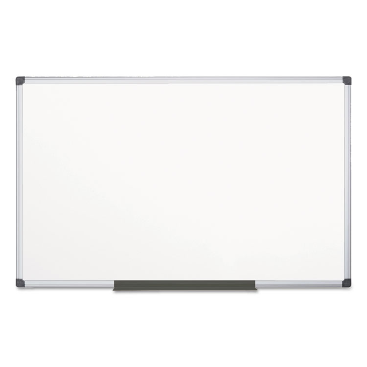 MasterVision Value Melamine Dry Erase Board, 48" x 96", White Surface, Satin Aluminum Frame (BVCMA2112170MV)