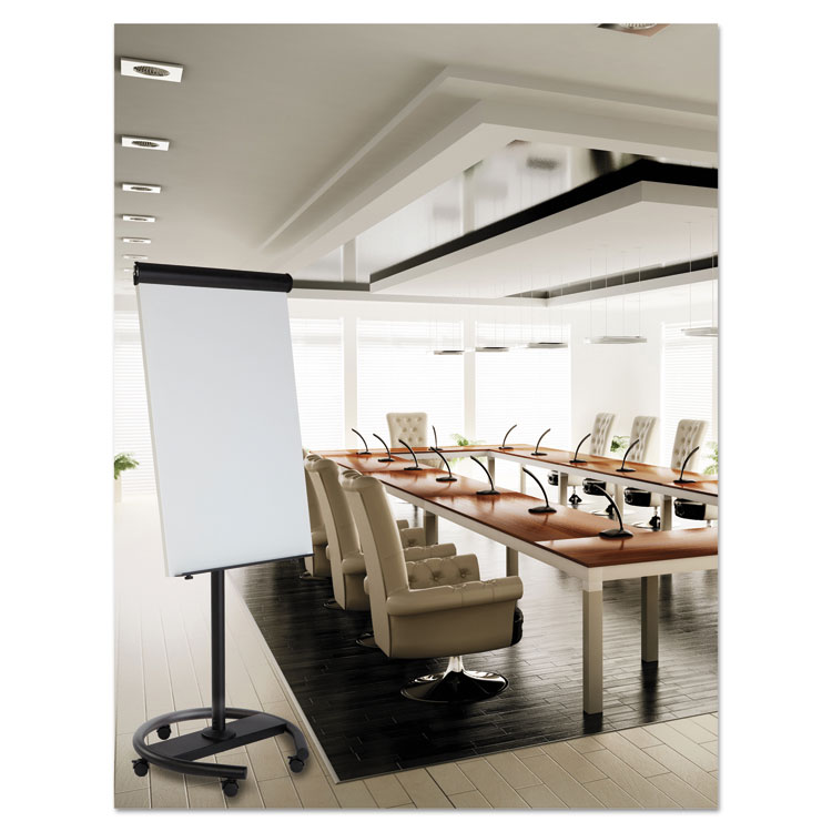 MasterVision 360 Multi-Use Mobile Magnetic Dry Erase Easel, 27" x 41", White Surface, Black Steel Frame (BVCEA4806156)