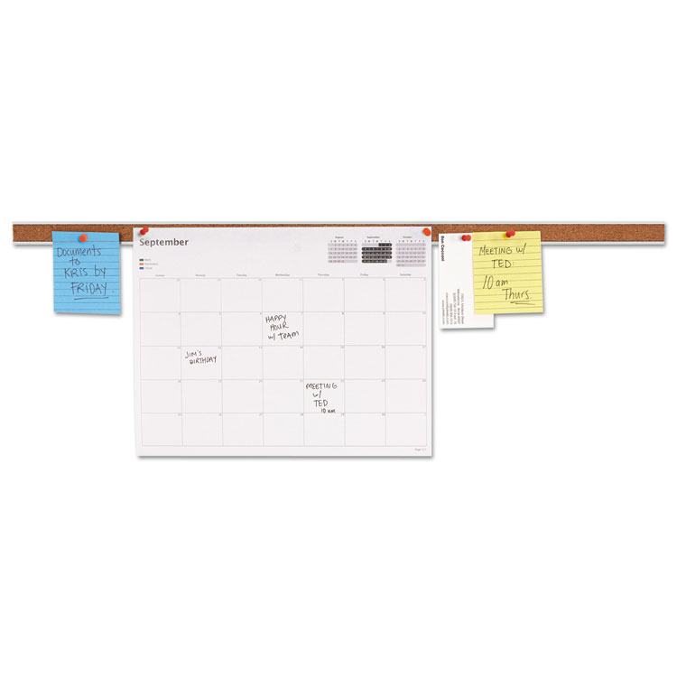 Universal Cork Bulletin Bar, 1" x 24", Brown/Silver (UNV43424)