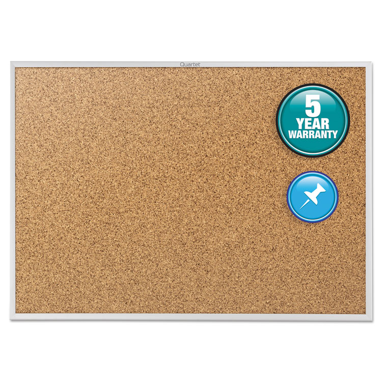 Quartet Classic Series Cork Bulletin Board, 96" x 48", Tan Surface, Anodized Aluminum Frame (QRT2308)