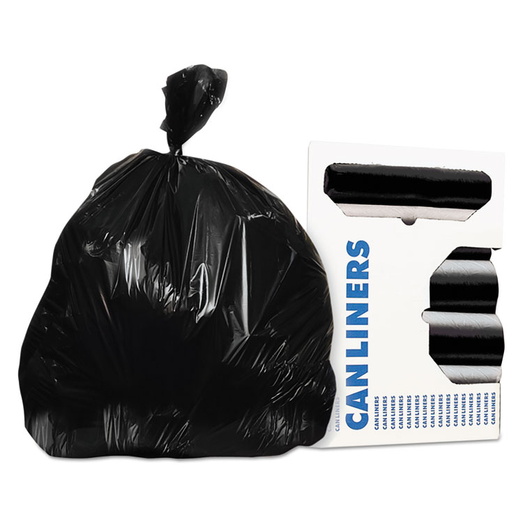 AccuFit Linear Low Density Can Liners with AccuFit Sizing, 32 gal, 1.3 mil, 33" x 44", Black, 20 Bags/Roll, 5 Rolls/Carton (HERH6644PKR01)