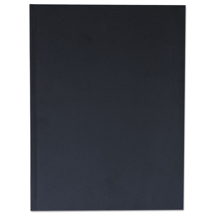 Universal Casebound Hardcover Notebook, 1-Subject, Wide/Legal Rule, Black Cover, (150) 10.25 x 7.63 Sheets (UNV66353)