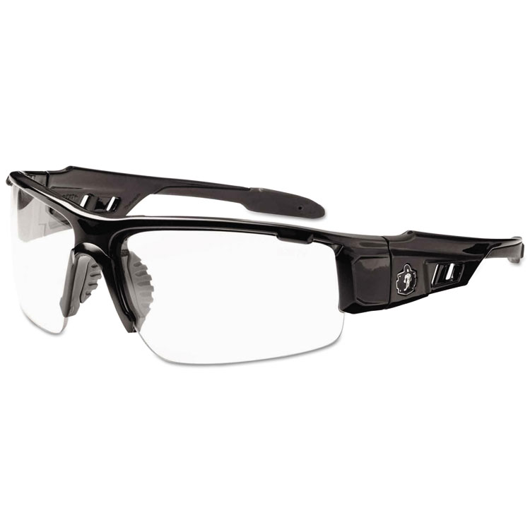 ergodyne Skullerz Dagr Safety Glasses, Black Frame/Clear Lens, Nylon/Polycarb (EGO52000)