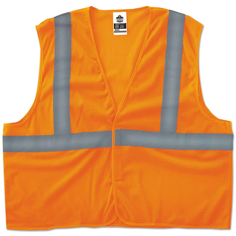 ergodyne GloWear 8205HL Type R Class 2 Super Econo Mesh Vest, Large to X-Large, Orange (EGO20965)