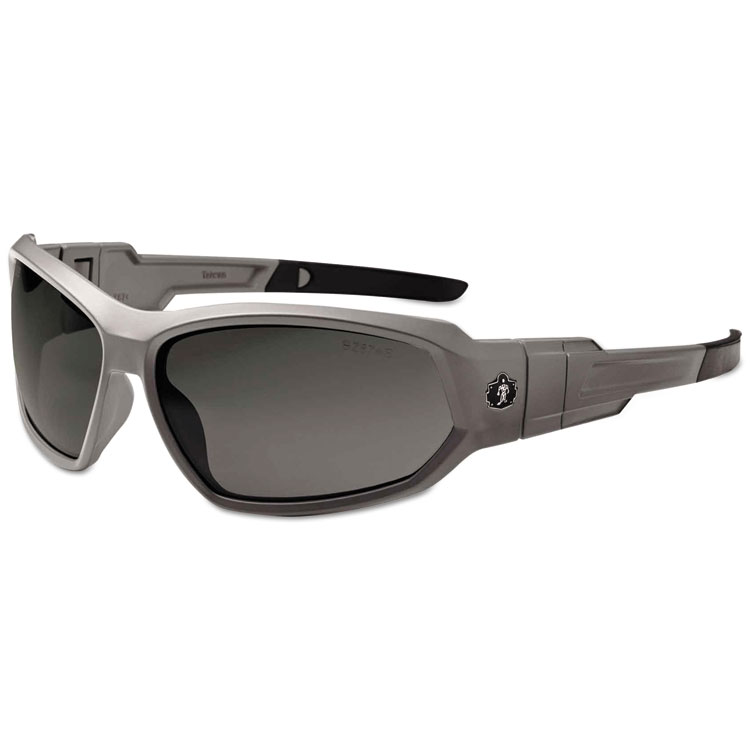 ergodyne Skullerz Loki Safety Glass/Goggle, Matte Gray Frame/Smoke Lns, Fenlon/Polycarb (EGO56133)
