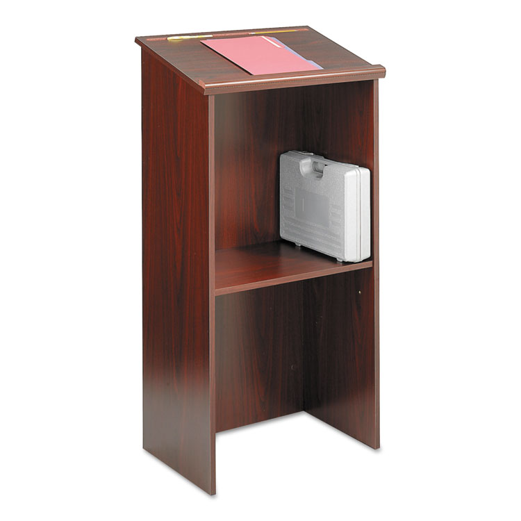 Safco Stand-Up Lectern, 23 x 15.75 x 46, Mahogany (SAF8915MH)