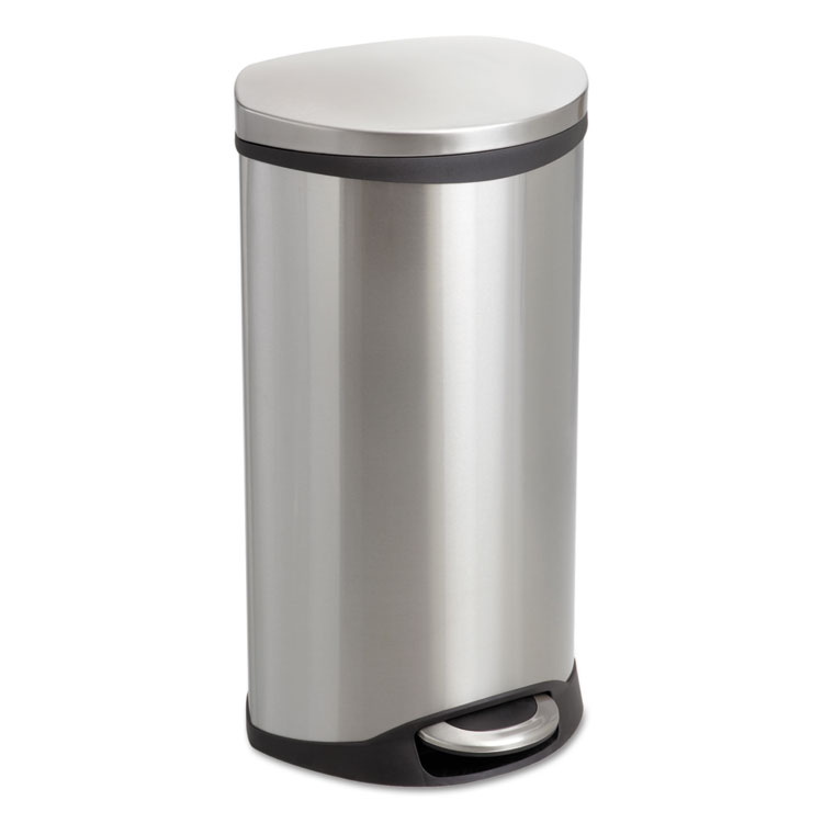 Safco Step-On Medical Receptacle, 7.5 gal, Steel, Stainless Steel (SAF9902SS)
