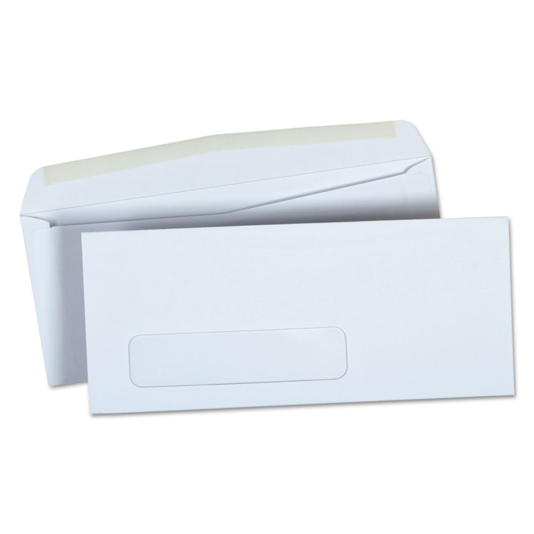 Universal Open-Side Business Envelope, 1 Window, #9, Square Flap, Gummed Closure, 3.88 x 8.88, White, 500/Box (UNV35219)