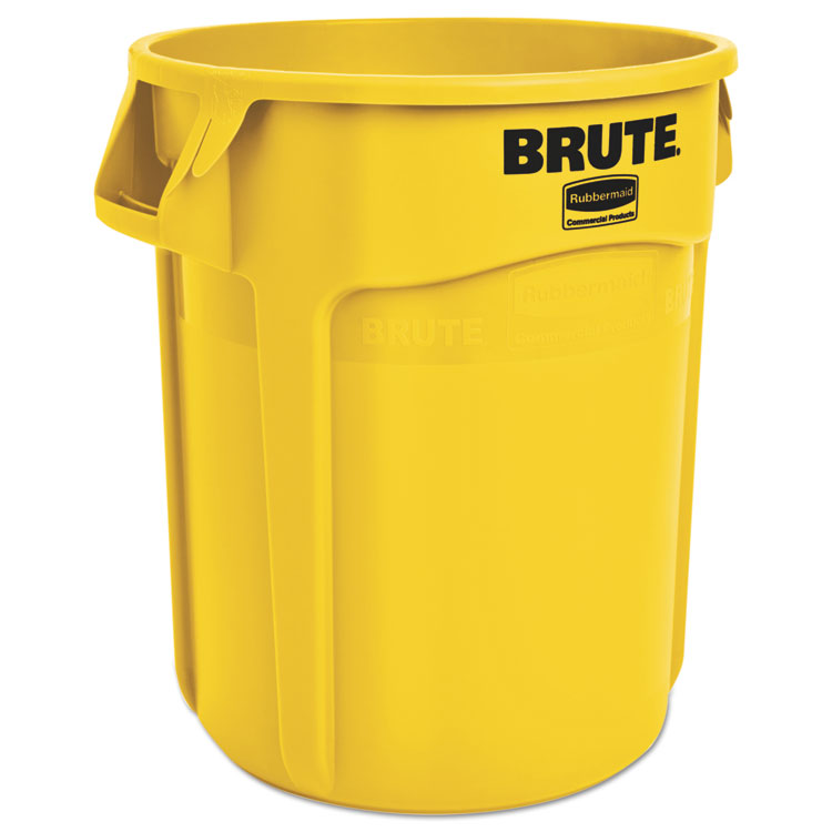 RCP2620YEL - Rubbermaid Commercial Vented Round Brute Container, 20 gal, Plastic, Yellow (RCP2620YEL)