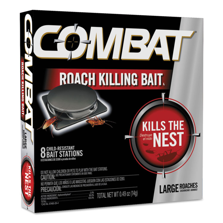 Combat Source Kill Large Roach Killing System, Child-Resistant Disc, 8/Box (DIA41913)