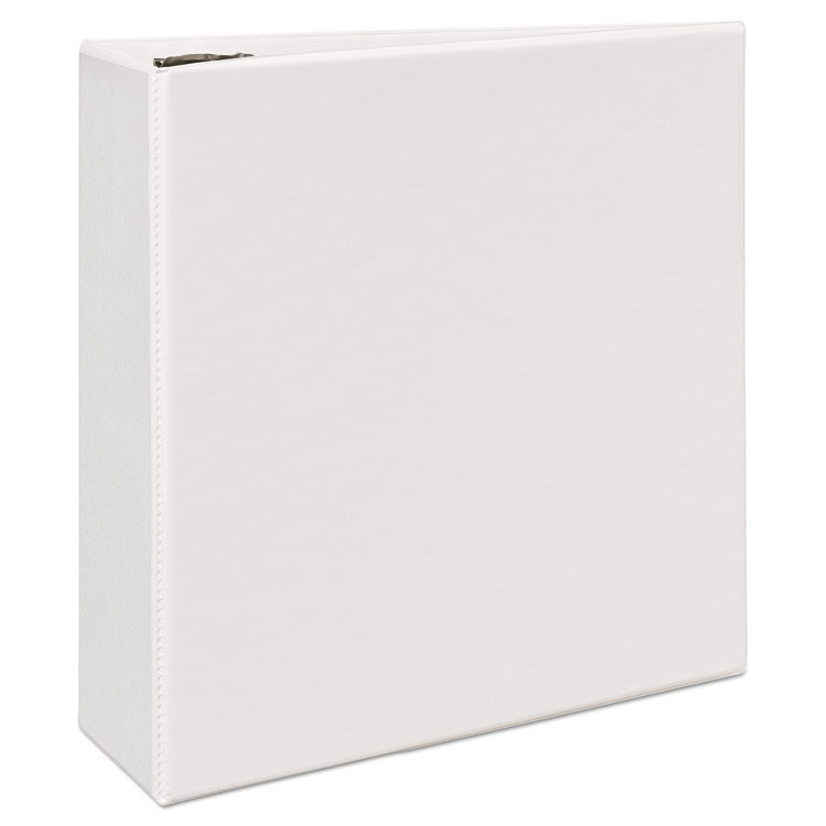 Avery Durable View Binder with DuraHinge and EZD Rings, 3 Rings, 4" Capacity, 11 x 8.5, White, (9801) (AVE09801)