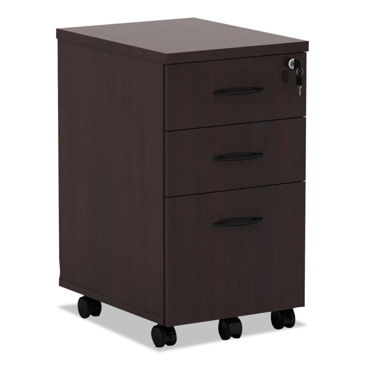 Alera Alera Valencia Series Mobile Pedestal File, Left/Right, 3-Drawers: Box/Box/File, Legal/Letter, Mahogany, 15.88 x 20.5 x 28.38 (ALEVA572816MY)