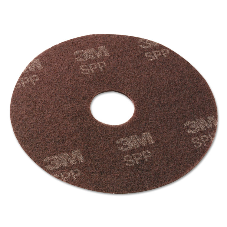 Scotch-Brite Surface Prep Floor Pads, 16" Diameter, Brown, 10/Carton (MMMSPP16)