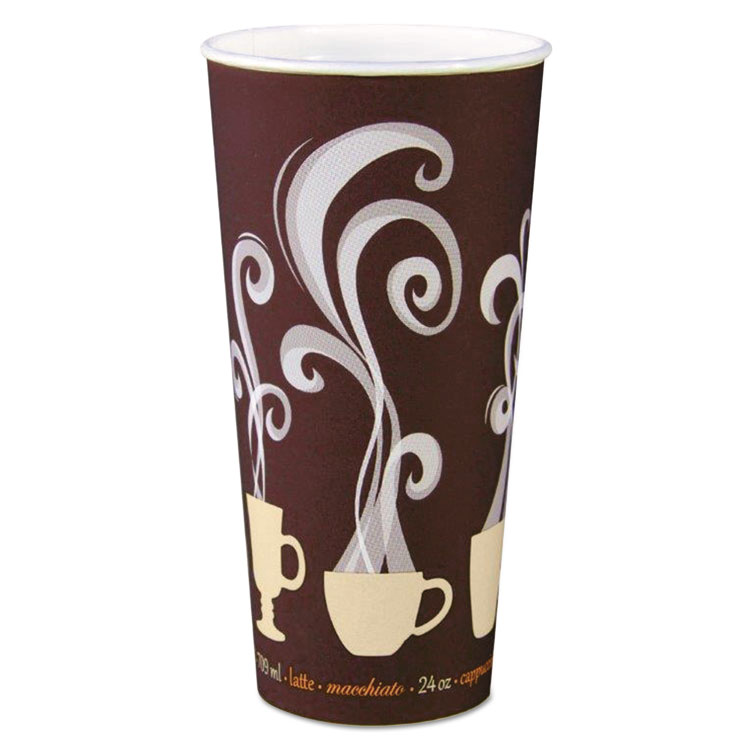 SOLO Thermoguard Insulated Paper Hot Cups, 24 oz, Steam Print Design, 600/Carton (DCCDWTG24ST)