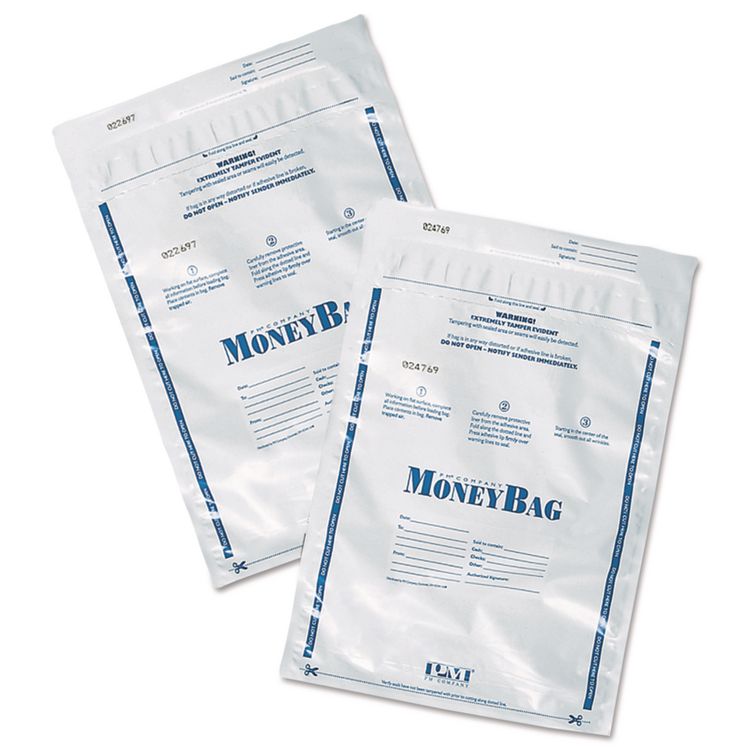 SecurIT Tamper-Evident Deposit Bag, Plastic, 9 x 12, White, 100/Pack (ICX94190068)